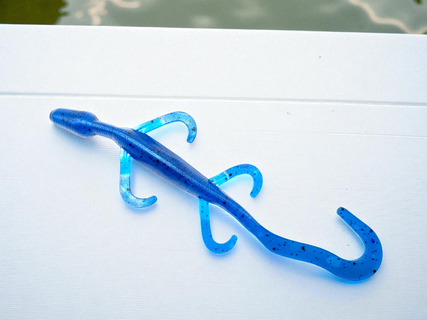 Soft Plastic 6 " Lizard Fishing Lure Peppered Blue – Custom Bass Bait – Creature Style – Made in USA
