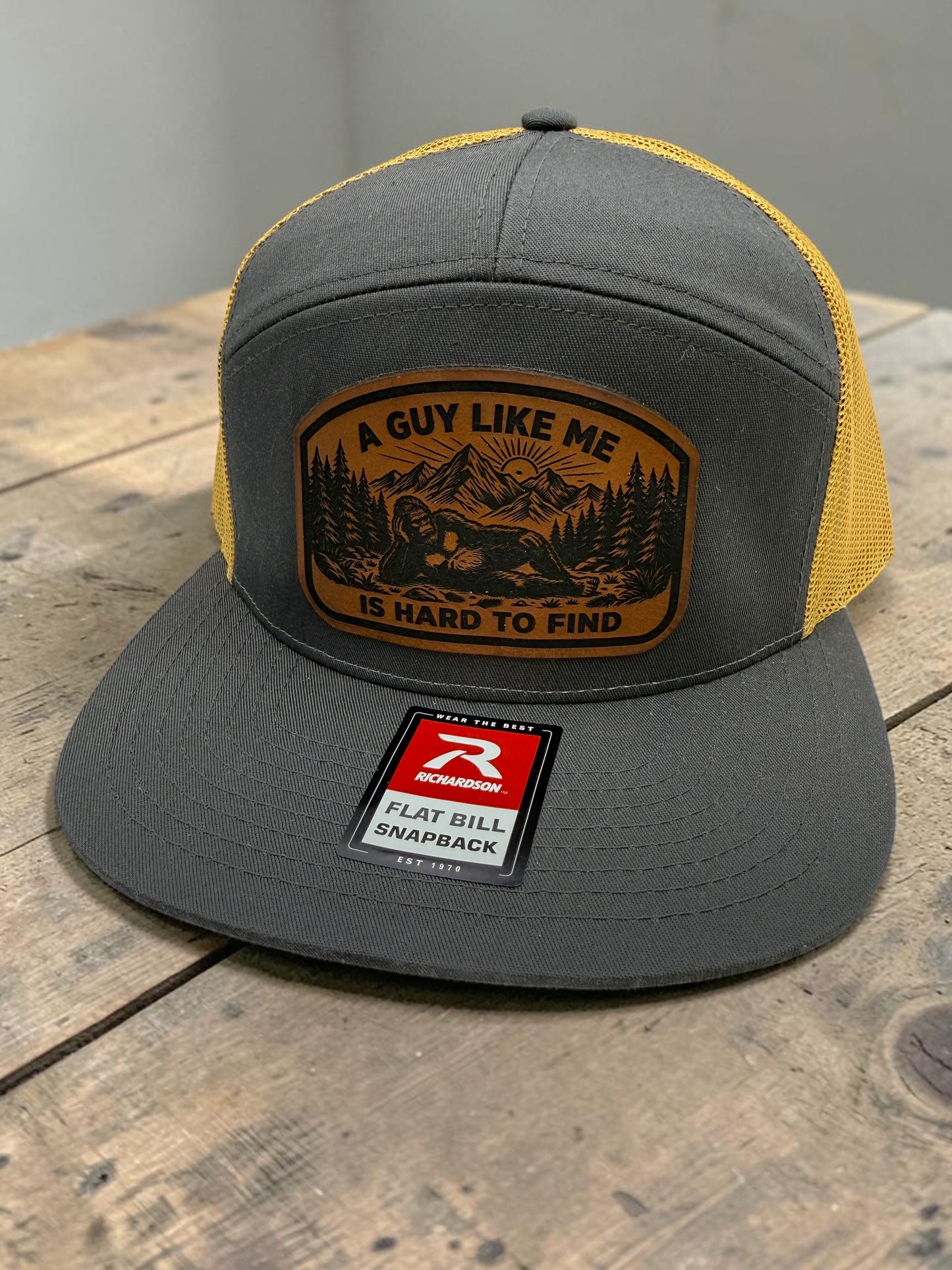 “A Guy Like Me Is Hard to Find” Leather Patch Hat – Richardson 112
