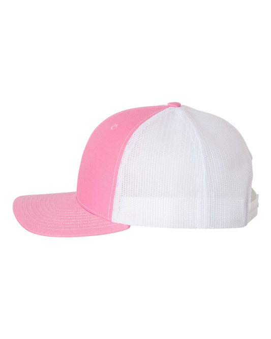 Christian Trucker Hat God is Greater Than the Highs and Lows Cap Embroidered Faith Hat Pink and White Mesh Back Gift for Her Richardson 112