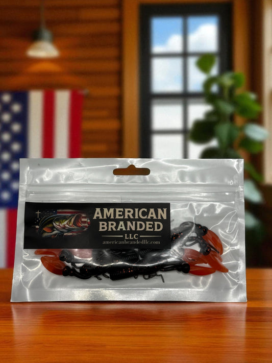 3 Inch Crawfish Soft Plastic Fishing Lure Bait: Color Midnight Pepper With Inferno Claw