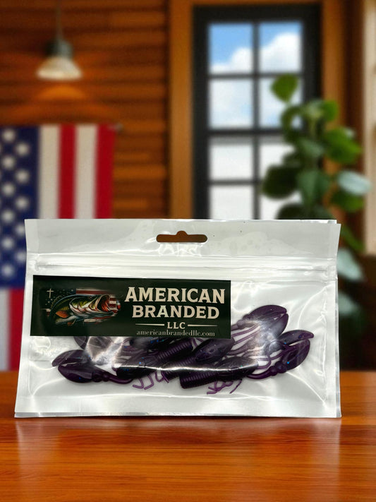 3 Inch Crawfish Soft Plastic Fishing Lure – Strike Berry Color – Handmade Bass Bait – Made in USA