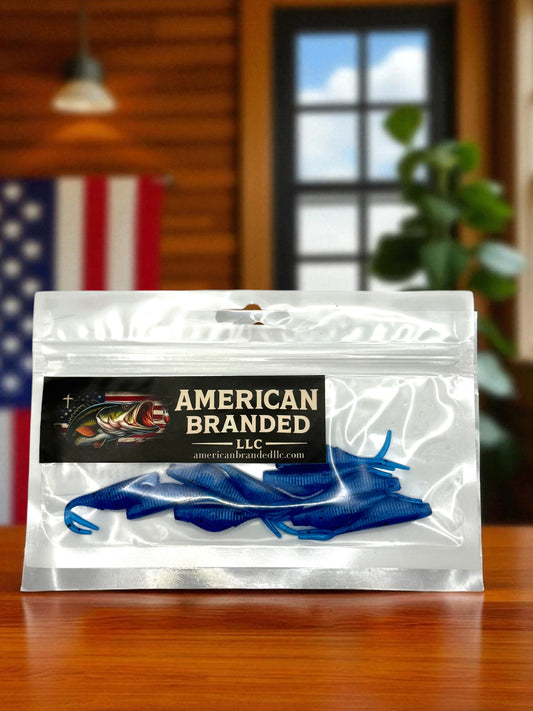 2" Tracer Shad – Peppered Blue (Black & Purple Flake) | USA-Made Soft Plastic Bait