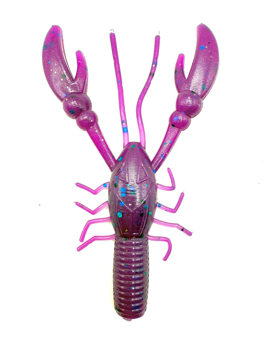 3 Inch Crawfish Soft Plastic Fishing Lure – Strike Berry Color – Handmade Bass Bait – Made in USA