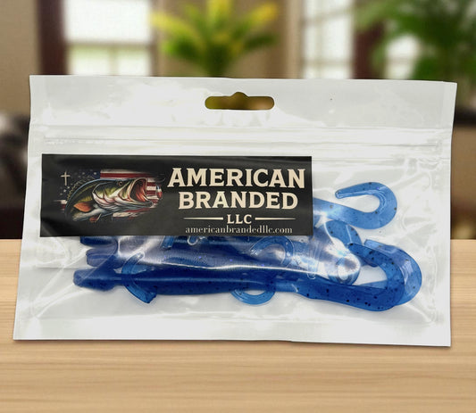Soft Plastic 6 " Lizard Fishing Lure Peppered Blue – Custom Bass Bait – Creature Style – Made in USA