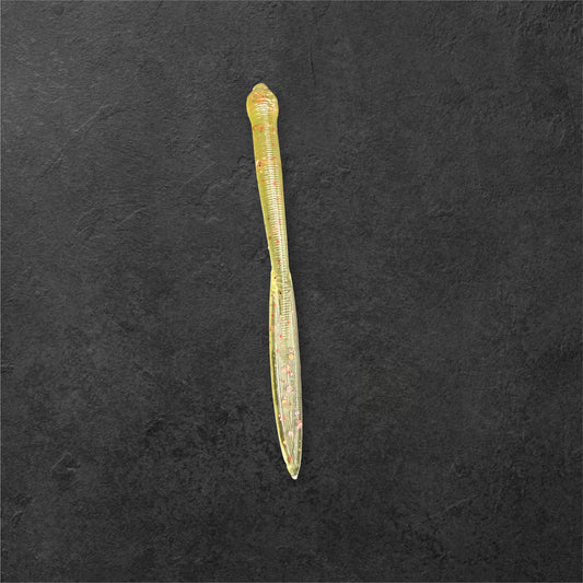 3 Inch Leech Soft Plastic Fishing Lure – Muddy Chartreuse – Hand-Poured in Missouri, USA