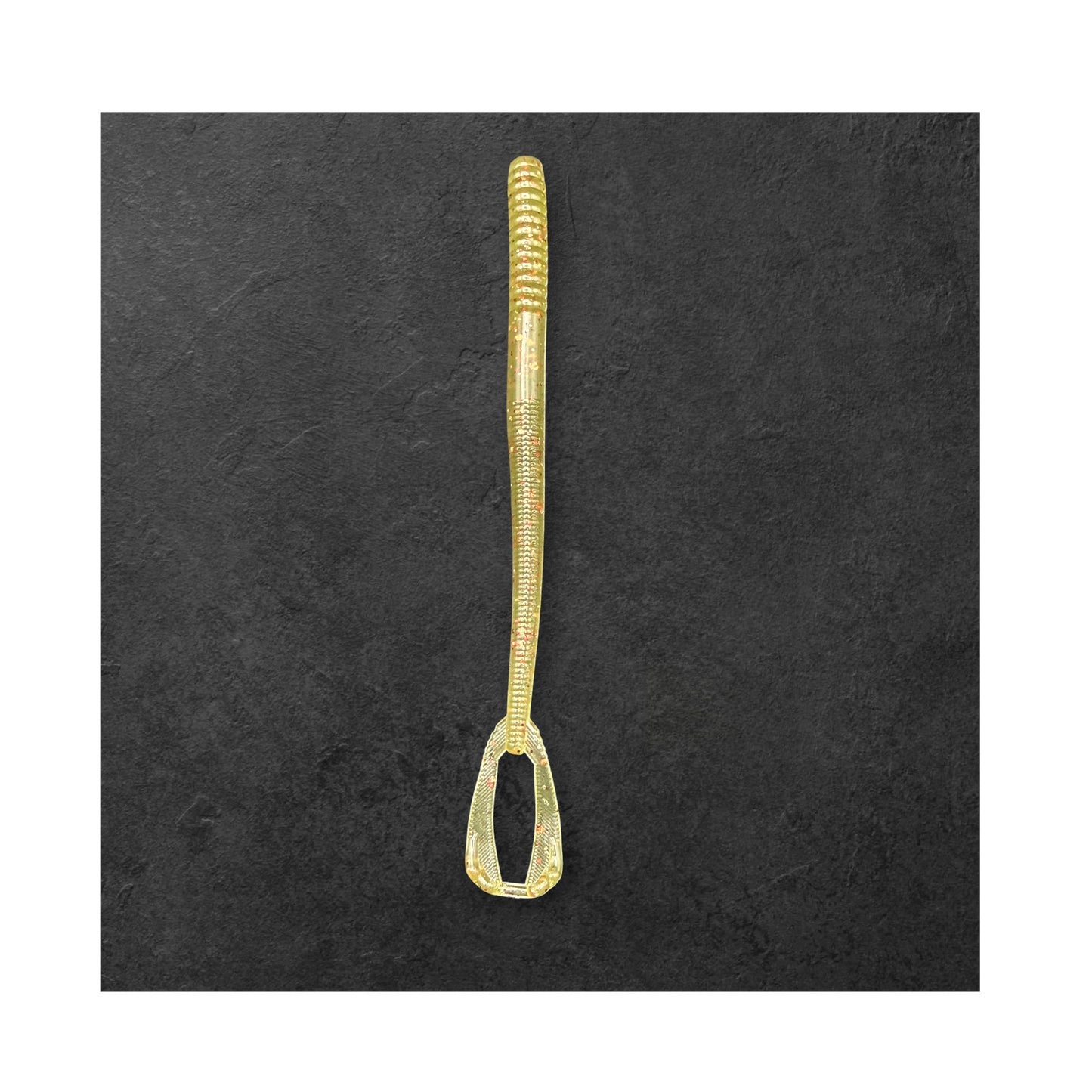 5.5 Inch Kickertail Worm Soft Plastic Fishing Lure – Muddy Chartreuse – Hand-Poured in Missouri, USA