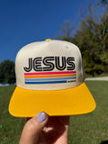Jesus King Retro Hat | Cream & Yellow