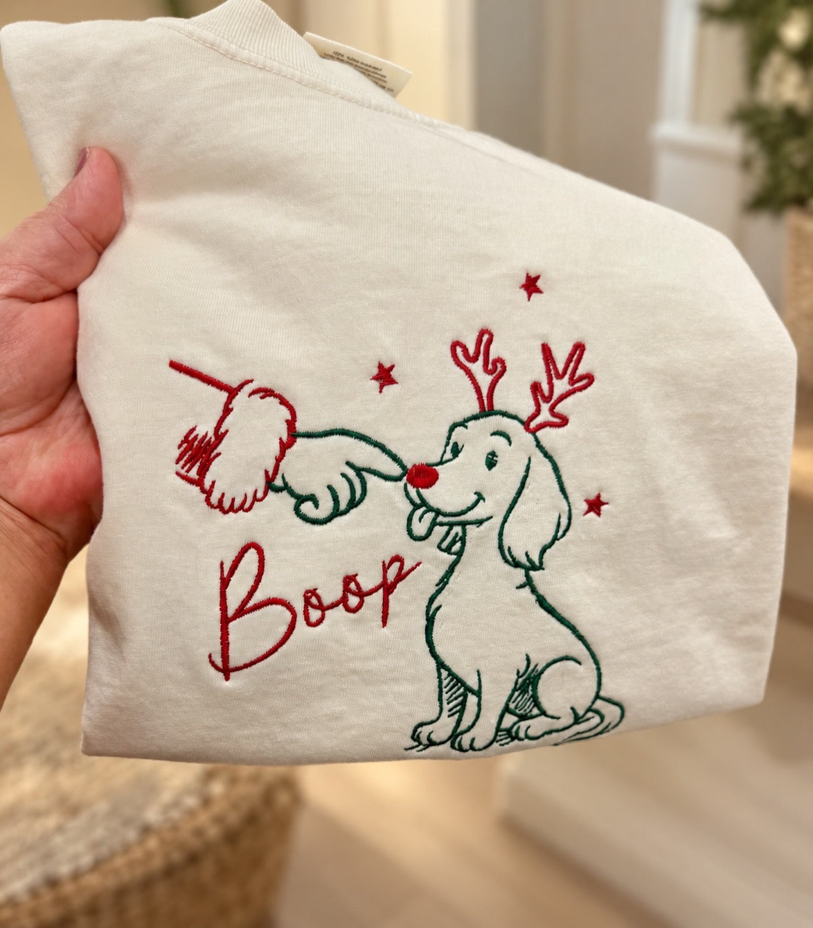 Christmas Boop Embroidered Tee & Crewneck Sweatshirt