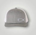 Christian Fish Cross Embroidered Trucker Hat | Richardson 112 | Faith Fishing Cap