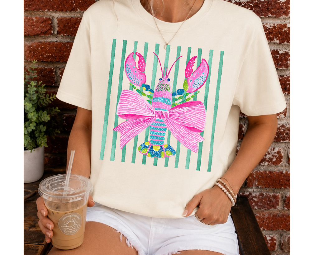 Lobster Bow Graphic Tee | Comfort Colors Ivory