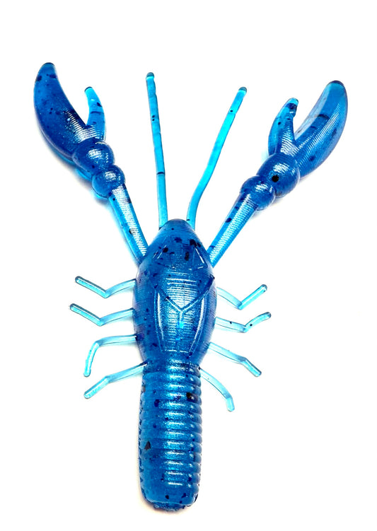 3 Inch Crawfish Soft Plastic Fishing Lure – Peppered Blue Color  – Made in USA