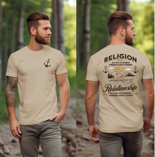 Reel Faith Gildan Unisex shirt Relationship over Religion Fishing Outdoors Church