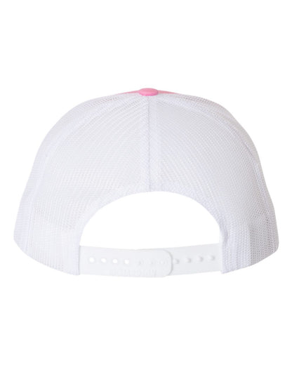 Christian Trucker Hat God is Greater Than the Highs and Lows Cap Embroidered Faith Hat Pink and White Mesh Back Gift for Her Richardson 112