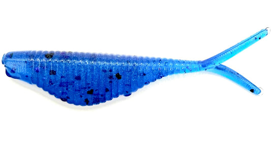 2" Tracer Shad – Peppered Blue (Black & Purple Flake) | USA-Made Soft Plastic Bait