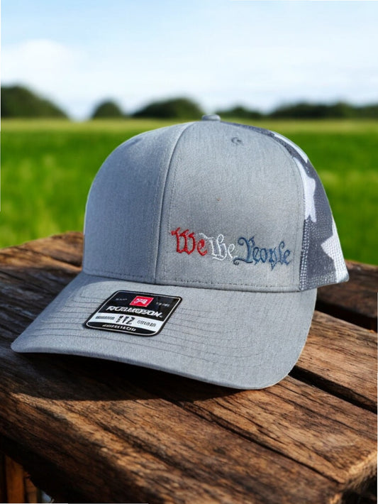 We The People Embroidered Richardson 112  Trucker Hat – Patriotic USA Flag Cap