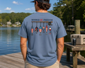 Hooked on Freedom Adult Unisex Tee – Patriotic Fishing Graphic Shirt