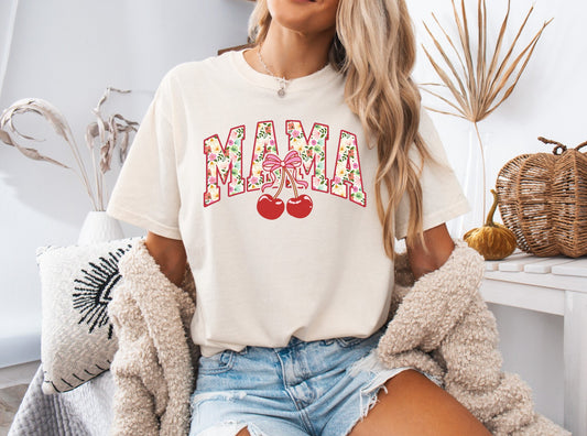 Sweet Like Cherry Mama Bow Comfort Color T-Shirt