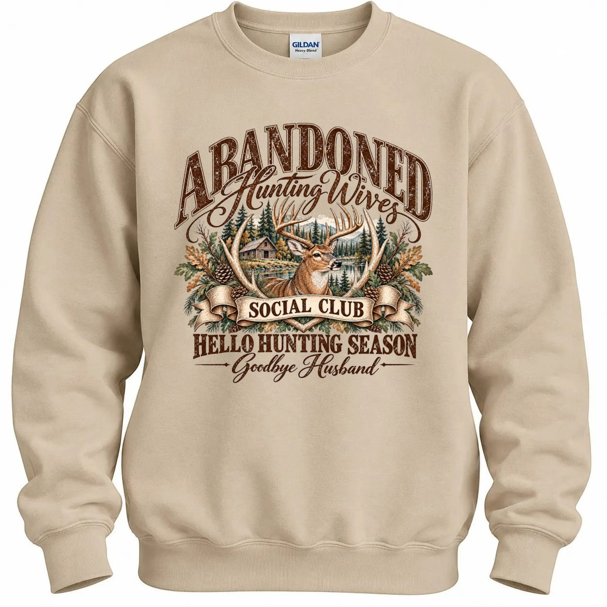 Abandoned Hunting Wives Social Club Tee | Ivory Comfort Colors