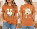 Duck Duck Goose graphic tee in Autumn Heather – front and back view