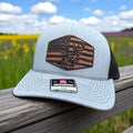 American Flag and Deer Leather Patch Richardson 112 Unisex Hat