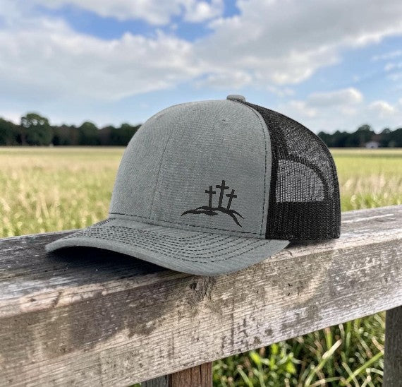 Three Cross Mountain Embroidered Trucker Hat