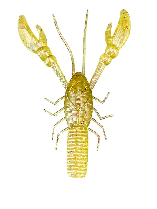 3 Inch Crawfish Soft Plastic Fishing Lure – Muddy Chartreuse – Made in USA