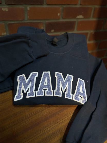 MAMA Glitter Appliqué Sweatshirt