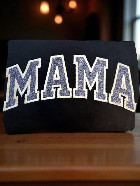 MAMA Glitter Appliqué Sweatshirt